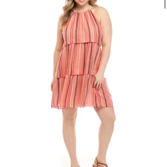 True Craft Dresses Nwt True Craft Peach Halter Tie Music Festival